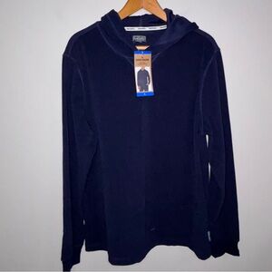 Eddie Bauer NEW navy blue textured hooded pullover sweatshirt hoodie size Large